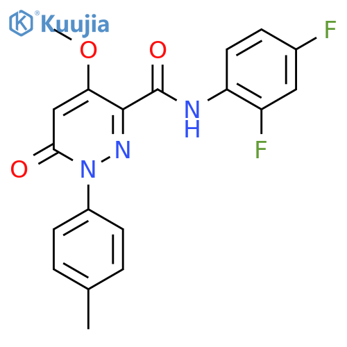 N-(2,4-difluorophenyl)-4-methoxy-1-(4-methylphenyl)-6-oxo-1,6-dihydropyridazine-3-carboxamide structure