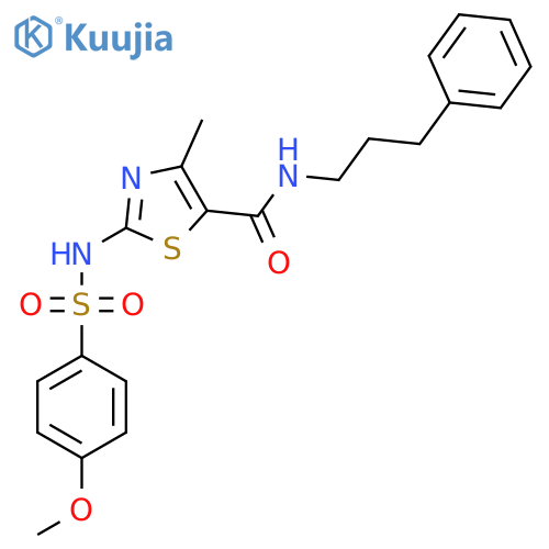 2-(4-methoxybenzenesulfonamido)-4-methyl-N-(3-phenylpropyl)-1,3-thiazole-5-carboxamide structure