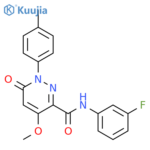 N-(3-fluorophenyl)-4-methoxy-1-(4-methylphenyl)-6-oxo-1,6-dihydropyridazine-3-carboxamide structure