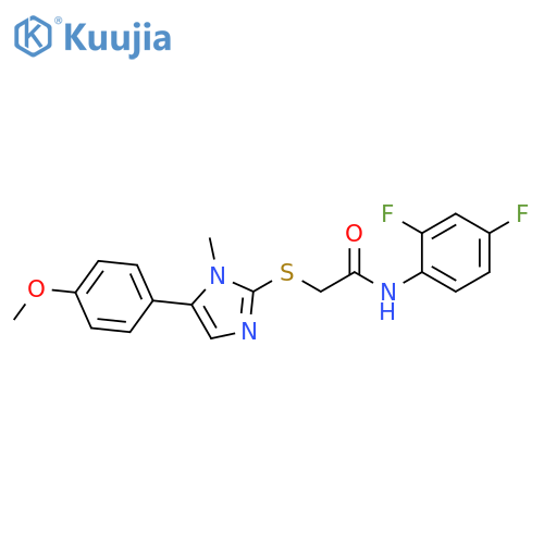 N-(2,4-difluorophenyl)-2-{5-(4-methoxyphenyl)-1-methyl-1H-imidazol-2-ylsulfanyl}acetamide structure