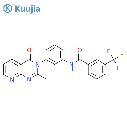 N-(3-{2-methyl-4-oxo-3H,4H-pyrido2,3-dpyrimidin-3-yl}phenyl)-3-(trifluoromethyl)benzamide structure