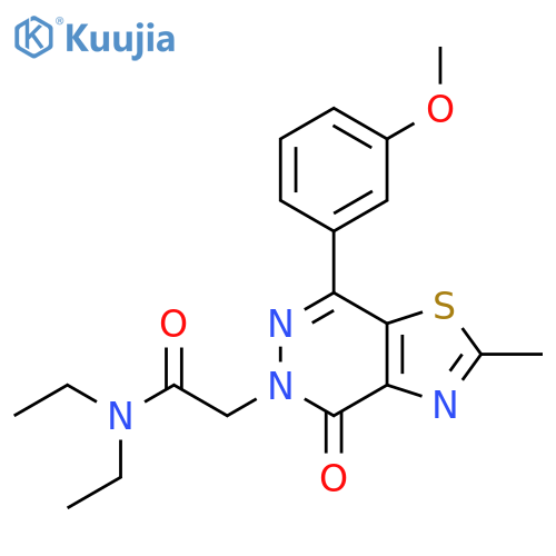 N,N-diethyl-2-7-(3-methoxyphenyl)-2-methyl-4-oxo-4H,5H-1,3thiazolo4,5-dpyridazin-5-ylacetamide structure