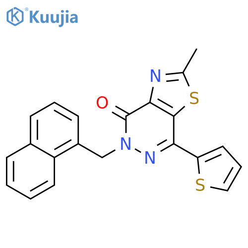 2-methyl-5-(naphthalen-1-yl)methyl-7-(thiophen-2-yl)-4H,5H-1,3thiazolo4,5-dpyridazin-4-one structure