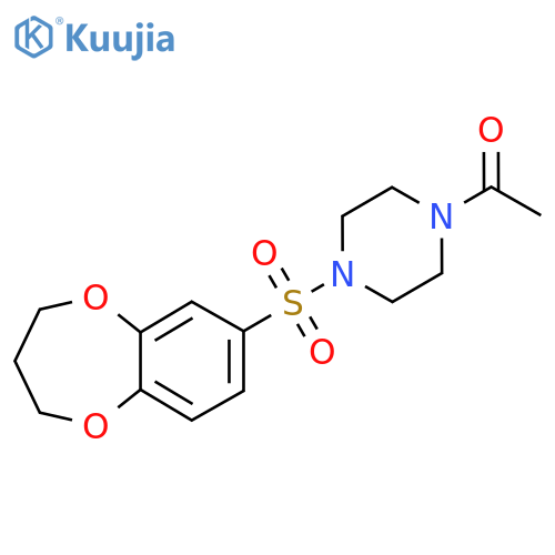 1-4-(3,4-dihydro-2H-1,5-benzodioxepine-7-sulfonyl)piperazin-1-ylethan-1-one structure