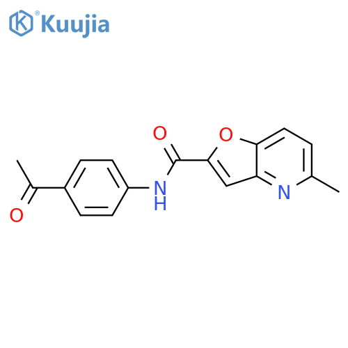 N-(4-acetylphenyl)-5-methylfuro3,2-bpyridine-2-carboxamide structure