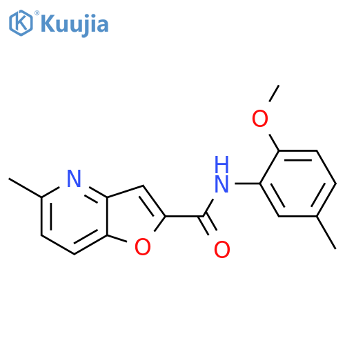 N-(2-methoxy-5-methylphenyl)-5-methylfuro3,2-bpyridine-2-carboxamide structure
