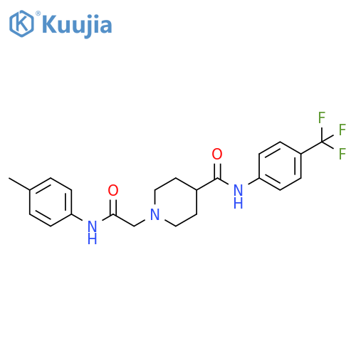 1-{(4-methylphenyl)carbamoylmethyl}-N-4-(trifluoromethyl)phenylpiperidine-4-carboxamide structure