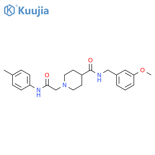 N-(3-methoxyphenyl)methyl-1-{(4-methylphenyl)carbamoylmethyl}piperidine-4-carboxamide structure