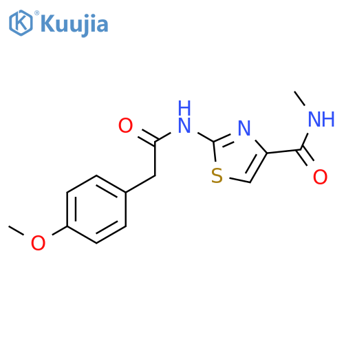 2-2-(4-methoxyphenyl)acetamido-N-methyl-1,3-thiazole-4-carboxamide structure