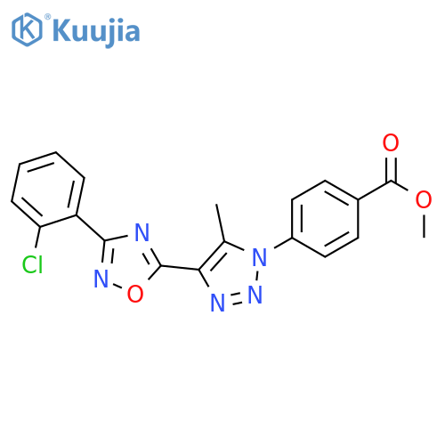 methyl 4-{4-3-(2-chlorophenyl)-1,2,4-oxadiazol-5-yl-5-methyl-1H-1,2,3-triazol-1-yl}benzoate structure
