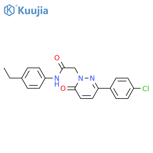 2-3-(4-chlorophenyl)-6-oxo-1,6-dihydropyridazin-1-yl-N-(4-ethylphenyl)acetamide structure