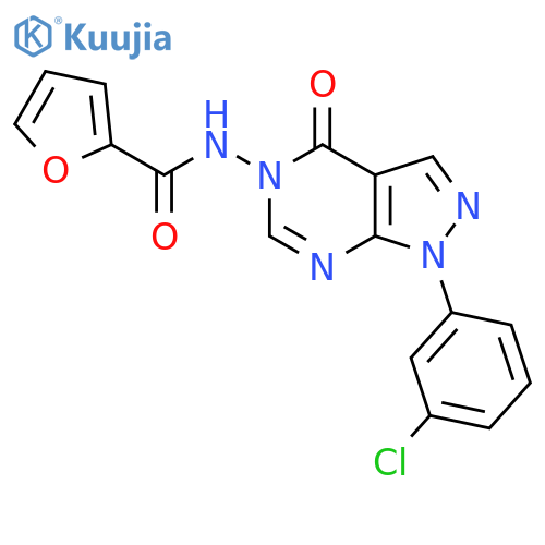N-1-(3-chlorophenyl)-4-oxo-1H,4H,5H-pyrazolo3,4-dpyrimidin-5-ylfuran-2-carboxamide structure
