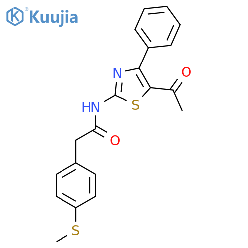 N-(5-acetyl-4-phenyl-1,3-thiazol-2-yl)-2-4-(methylsulfanyl)phenylacetamide structure