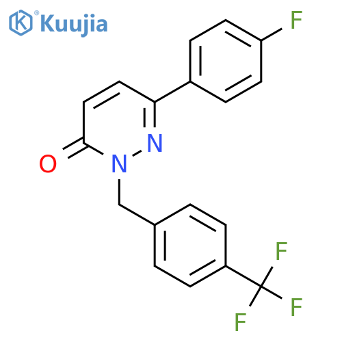 6-(4-fluorophenyl)-2-{4-(trifluoromethyl)phenylmethyl}-2,3-dihydropyridazin-3-one structure