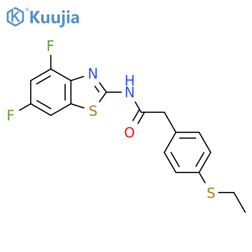 N-(4,6-difluoro-1,3-benzothiazol-2-yl)-2-4-(ethylsulfanyl)phenylacetamide structure
