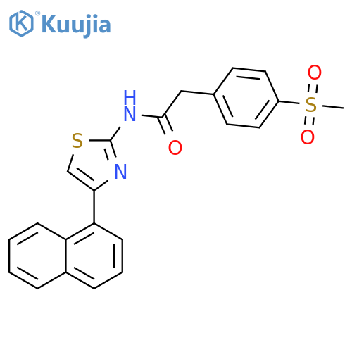 2-(4-methanesulfonylphenyl)-N-4-(naphthalen-1-yl)-1,3-thiazol-2-ylacetamide structure