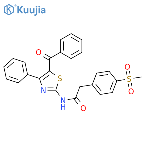 N-(5-benzoyl-4-phenyl-1,3-thiazol-2-yl)-2-(4-methanesulfonylphenyl)acetamide structure
