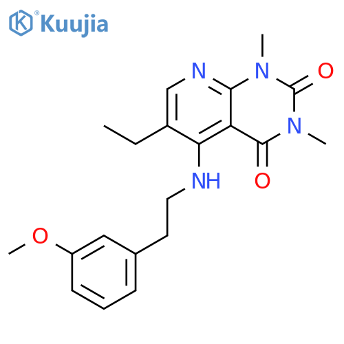 6-ethyl-5-{2-(3-methoxyphenyl)ethylamino}-1,3-dimethyl-1H,2H,3H,4H-pyrido2,3-dpyrimidine-2,4-dione structure