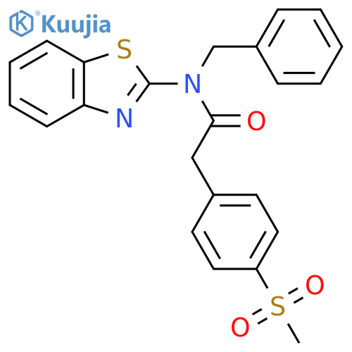 N-(1,3-benzothiazol-2-yl)-N-benzyl-2-(4-methanesulfonylphenyl)acetamide structure