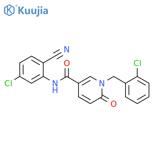 N-(5-chloro-2-cyanophenyl)-1-(2-chlorophenyl)methyl-6-oxo-1,6-dihydropyridine-3-carboxamide structure