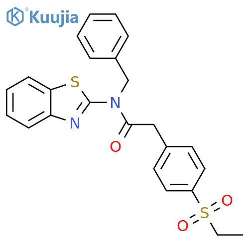 N-(1,3-benzothiazol-2-yl)-N-benzyl-2-4-(ethanesulfonyl)phenylacetamide structure
