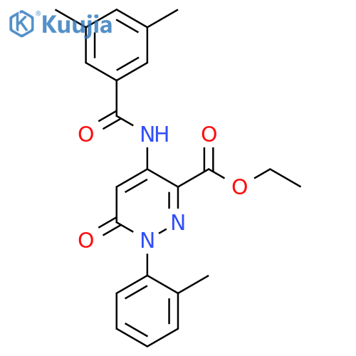 ethyl 4-(3,5-dimethylbenzamido)-1-(2-methylphenyl)-6-oxo-1,6-dihydropyridazine-3-carboxylate structure