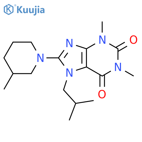 1,3-dimethyl-8-(3-methylpiperidin-1-yl)-7-(2-methylpropyl)-2,3,6,7-tetrahydro-1H-purine-2,6-dione structure