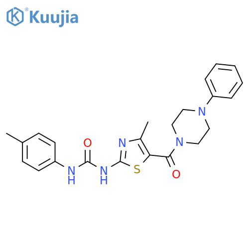 3-4-methyl-5-(4-phenylpiperazine-1-carbonyl)-1,3-thiazol-2-yl-1-(4-methylphenyl)urea structure