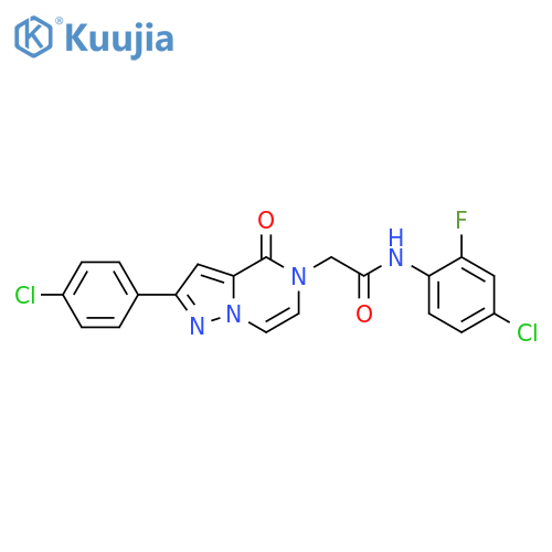 N-(4-chloro-2-fluorophenyl)-2-2-(4-chlorophenyl)-4-oxo-4H,5H-pyrazolo1,5-apyrazin-5-ylacetamide structure
