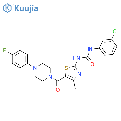 1-(3-chlorophenyl)-3-{5-4-(4-fluorophenyl)piperazine-1-carbonyl-4-methyl-1,3-thiazol-2-yl}urea structure
