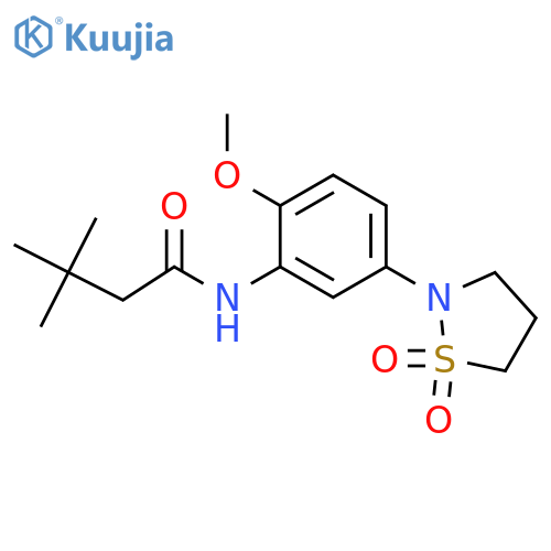 N-5-(1,1-dioxo-1lambda6,2-thiazolidin-2-yl)-2-methoxyphenyl-3,3-dimethylbutanamide structure
