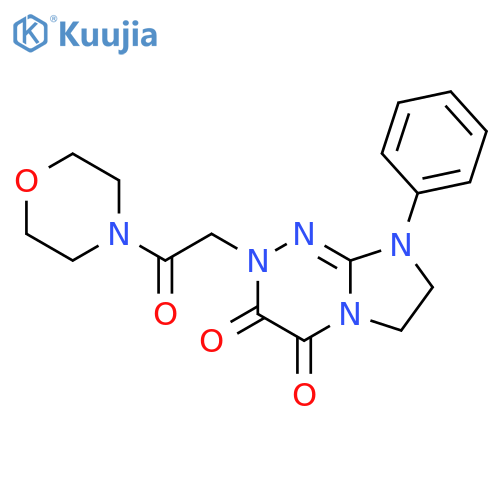 2-2-(morpholin-4-yl)-2-oxoethyl-8-phenyl-2H,3H,4H,6H,7H,8H-imidazo2,1-c1,2,4triazine-3,4-dione structure