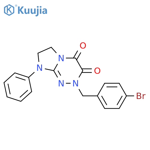 2-(4-bromophenyl)methyl-8-phenyl-2H,3H,4H,6H,7H,8H-imidazo2,1-c1,2,4triazine-3,4-dione structure