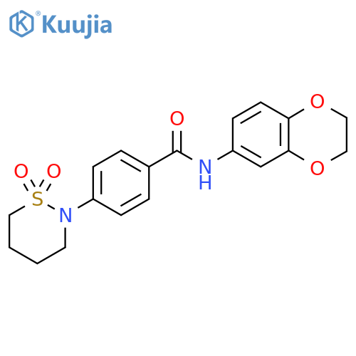 N-(2,3-dihydro-1,4-benzodioxin-6-yl)-4-(1,1-dioxo-1lambda6,2-thiazinan-2-yl)benzamide structure