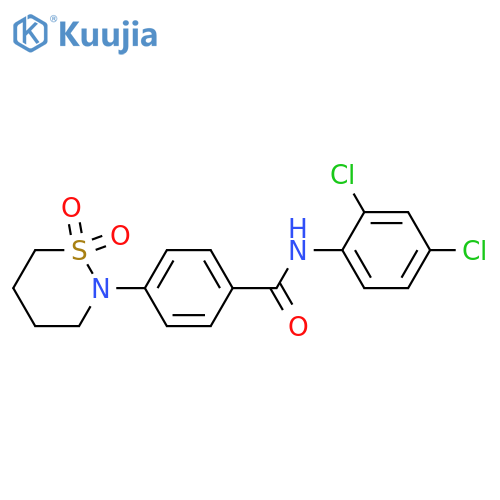 N-(2,4-dichlorophenyl)-4-(1,1-dioxo-1lambda6,2-thiazinan-2-yl)benzamide structure