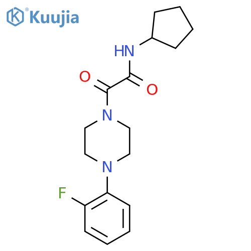 N-cyclopentyl-2-4-(2-fluorophenyl)piperazin-1-yl-2-oxoacetamide structure
