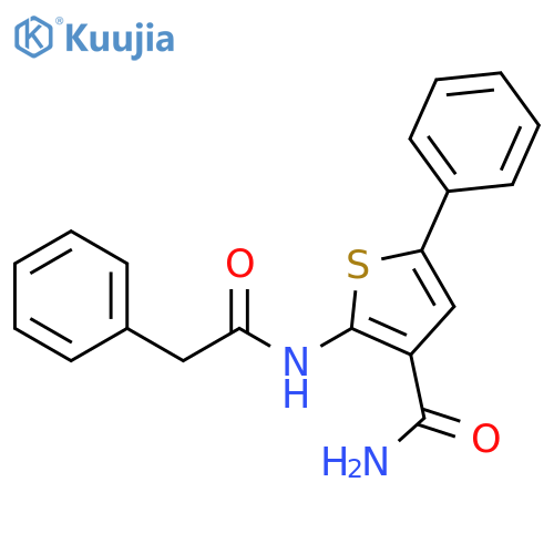 5-Phenyl-2-(2-phenylacetamido)thiophene-3-carboxamide structure