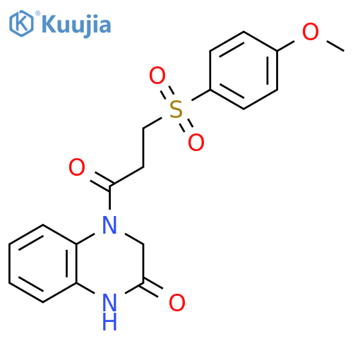 4-3-(4-methoxybenzenesulfonyl)propanoyl-1,2,3,4-tetrahydroquinoxalin-2-one structure