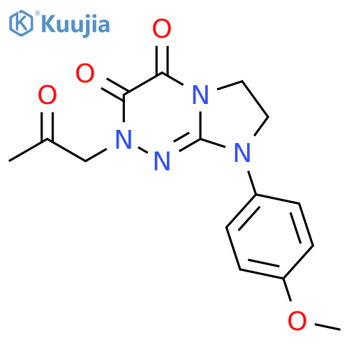 8-(4-methoxyphenyl)-2-(2-oxopropyl)-2H,3H,4H,6H,7H,8H-imidazo2,1-c1,2,4triazine-3,4-dione structure
