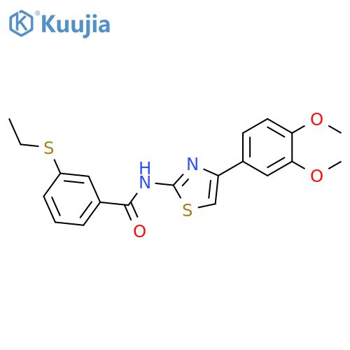 N-4-(3,4-dimethoxyphenyl)-1,3-thiazol-2-yl-3-(ethylsulfanyl)benzamide structure