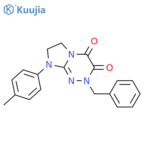2-benzyl-8-(4-methylphenyl)-2H,3H,4H,6H,7H,8H-imidazo2,1-c1,2,4triazine-3,4-dione structure
