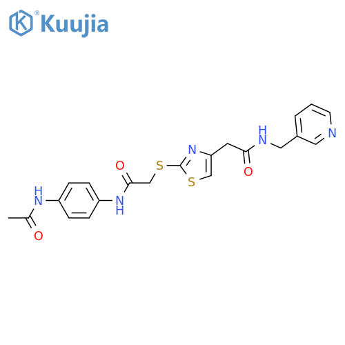 2-2-({(4-acetamidophenyl)carbamoylmethyl}sulfanyl)-1,3-thiazol-4-yl-N-(pyridin-3-yl)methylacetamide structure