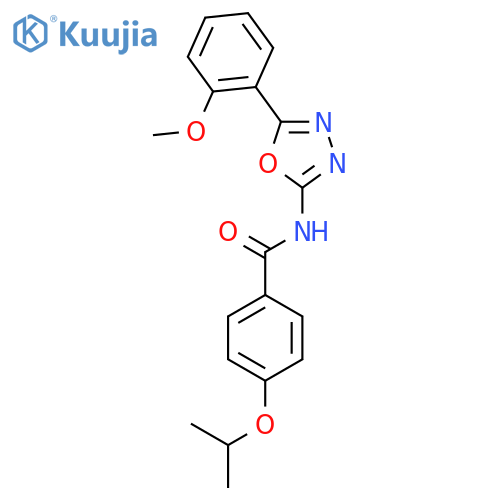 N-5-(2-methoxyphenyl)-1,3,4-oxadiazol-2-yl-4-(propan-2-yloxy)benzamide structure
