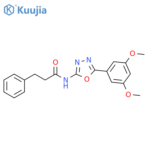 N-5-(3,5-dimethoxyphenyl)-1,3,4-oxadiazol-2-yl-3-phenylpropanamide structure