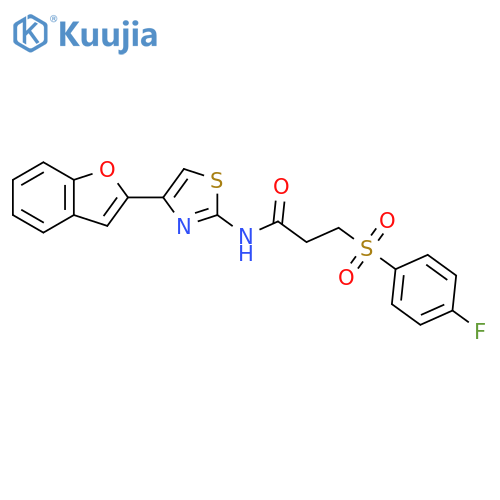 N-4-(1-benzofuran-2-yl)-1,3-thiazol-2-yl-3-(4-fluorobenzenesulfonyl)propanamide structure