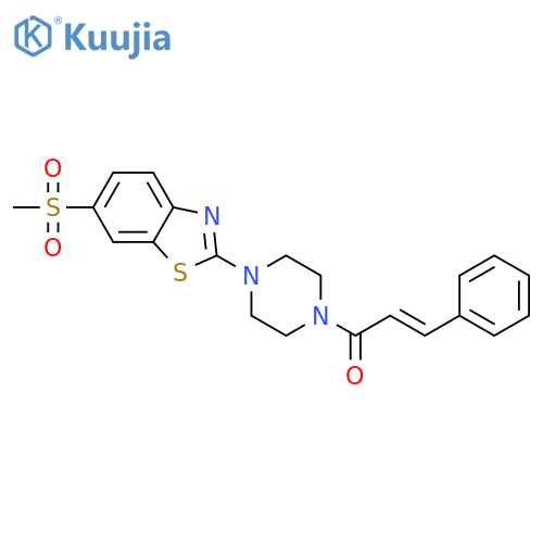 (2E)-1-4-(6-methanesulfonyl-1,3-benzothiazol-2-yl)piperazin-1-yl-3-phenylprop-2-en-1-one structure