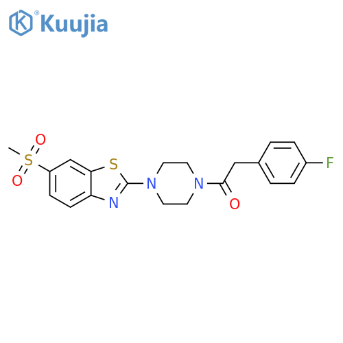 2-(4-fluorophenyl)-1-4-(6-methanesulfonyl-1,3-benzothiazol-2-yl)piperazin-1-ylethan-1-one structure