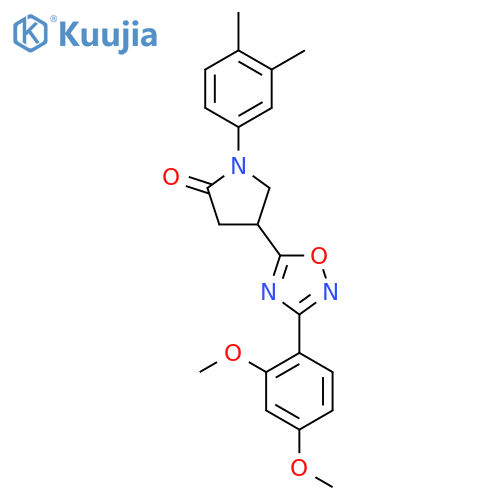 4-3-(2,4-dimethoxyphenyl)-1,2,4-oxadiazol-5-yl-1-(3,4-dimethylphenyl)pyrrolidin-2-one structure