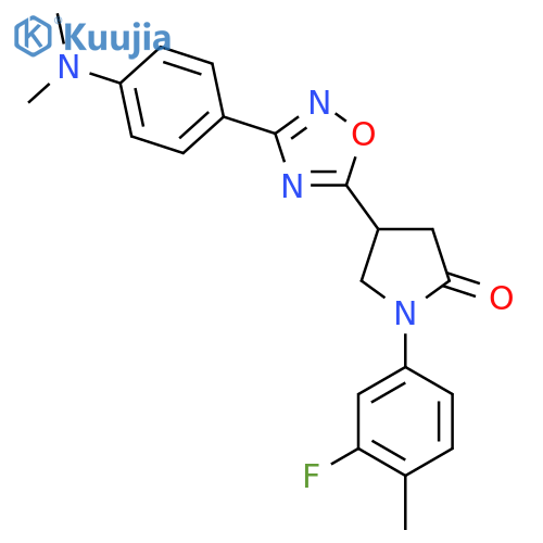 4-{3-4-(dimethylamino)phenyl-1,2,4-oxadiazol-5-yl}-1-(3-fluoro-4-methylphenyl)pyrrolidin-2-one structure