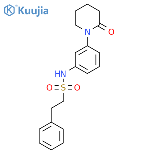 N-3-(2-oxopiperidin-1-yl)phenyl-2-phenylethane-1-sulfonamide structure